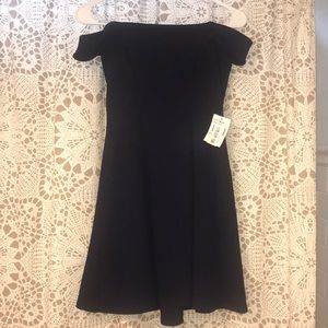 Navy blue off the shoulder dress